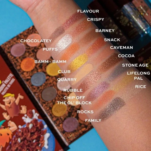 Revolution Beauty Cocoa Pebbles Eyeshadow With Matching Flinstones Makeup Bag - Picture 8 of 9